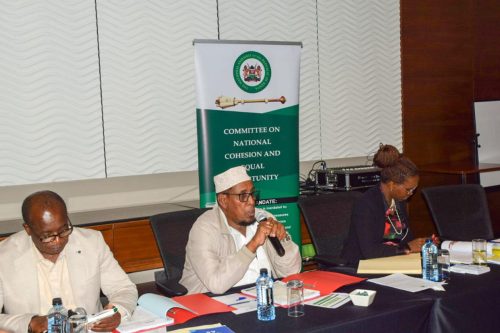 MPs under the National Assembly Committee on National Cohesion and Equal Opportunity, led by Mandera North MP Yussuf Adan Haji during meetings with top officials from four state corporations on Friday, August 15, 2025, to review workforce diversity. PHOTO/https://www.facebook.com/ParliamentKE