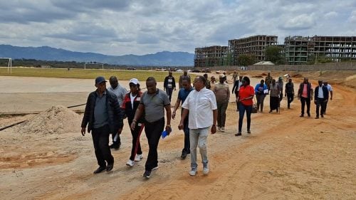 MPs from the National Assembly Committee on Sports and Culture during an inspection tour of the Wote Stadium on August 15, 2025. PHOTO/https://www.facebook.com/ParliamentKE