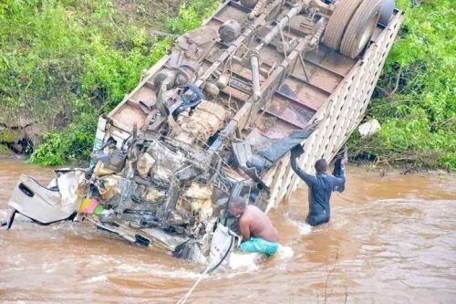 The tragic accident along Bomet-Kaplong Highway. PHOTO/https://www.facebook.com/profile.php?id=100093309072667
