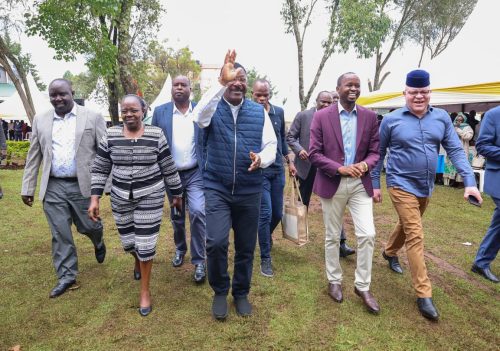 Wetang'ula arriving in Kapsabet. PHOTO//https://www.facebook.com/photo?fbid=732615552928516&set=pcb.732616066261798