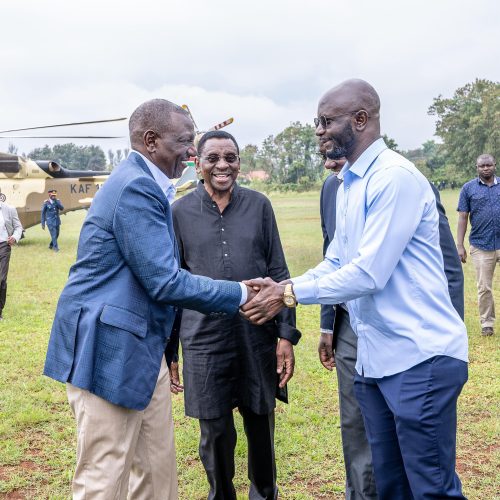 Alego Usonga MP Samuel Atandi with President William Ruto in Siaya on August 31, 2025. PHOTO/https://www.facebook.com/profile.php?id=100069125923668