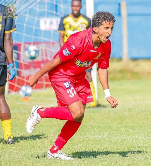 Former Police FC forward Mohammed Bajaber in a past action for the team. PHOTO/https://www.facebook.com/100057594335582/posts/pfbid0BWnZMHrhZcQxS91A4m3GRfEuUMDajCbiYEFGsZ8P1FUfrzzXfo9kqQECeeQAVdycl/?app=fbl
