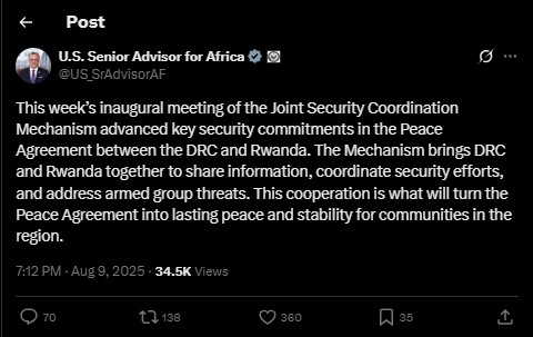 Massad Boulos, Senior Advisor for Africa and President Donald Trump's Senior Advisor on Arab and Middle Eastern Affairs, on the DRC conflict. PHOTO/Screengrab by PD Digital/@US_SrAdvisorAF/X
