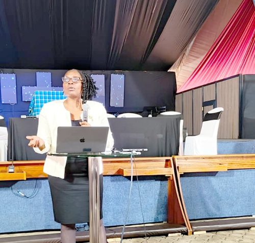Dr Jane Wanjiku Kamau,a representative at Caregivers Empowerment Network during the launch of The State of Family Caregiving in Kenya report . PHOTO/Vallary Akinyi