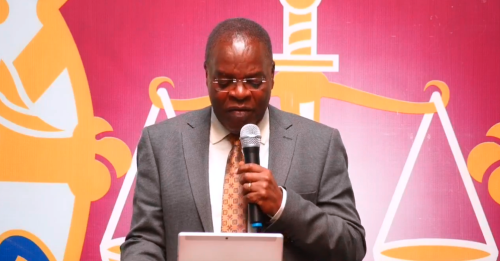 EACC chairman David Oginde during media presser. PHOTO/Screengrab by K24 Digital