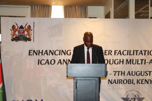 KCAA Director General Emile N. Arao during a past event. PHOTO@CAA_Kenya/X