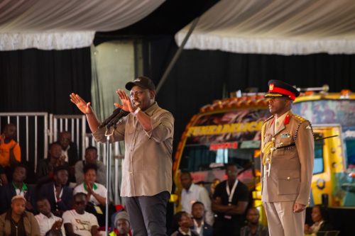 President William Ruto during the launch of the Hustler Fund at Green Park Terminus in Nairobi on November 30, 2022. PHOTO/@StateHouseKenya/X
