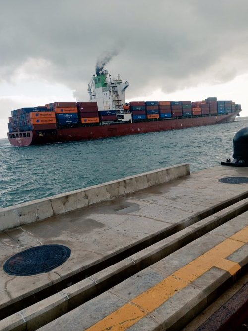MV Hong Kong with 371 Containers Docks at Lamu Port. PHOTO/@lapsset/X