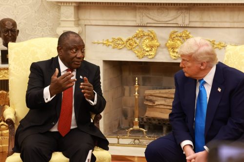South Africa’s President Cyril Ramaphosa with US President Donald Trump at the White House in Washington, DC in May 2025. PHOTO/@PresidencyZA/X
