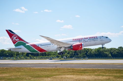 A Kenya Airways plane in action. PHOTO/@KenyaAirways/X
