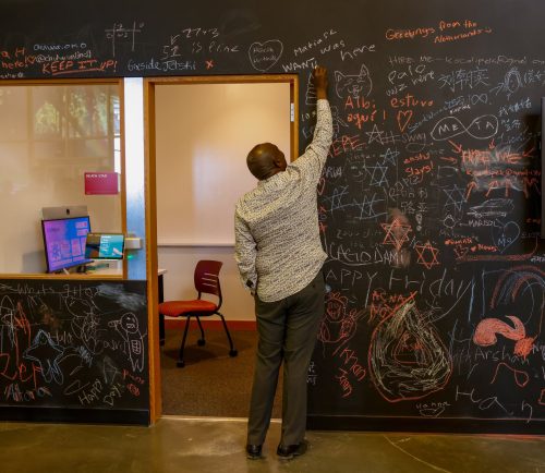 Gachagua while penning the Wantam label at Meta headquarters. PHOTO//@rigathi/X