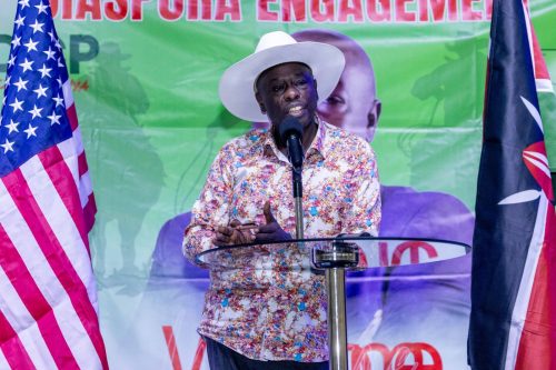 Rigathi Gachagua during a diaspora engagement in Texas. PHOTO: @rigathi / X