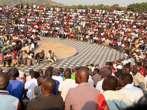 Homa Bay residents watching the Harambee Stars clash against Madagascar on Friday. AUgust 222, 2025. PHOTO/@gladyswanga/X