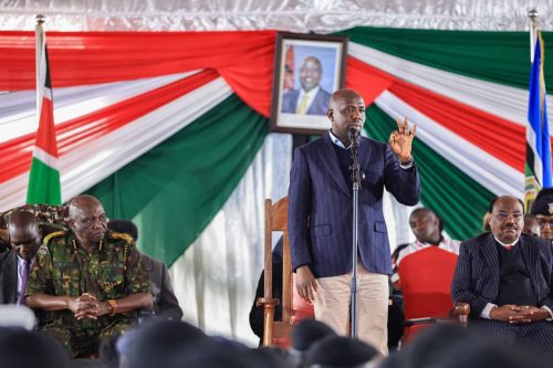 Murkomen during the Jukwaa la Usalama town hall meeting in Nyeri on Thursday, August 21, 2025. PHOTO/@kipmurkomen/X