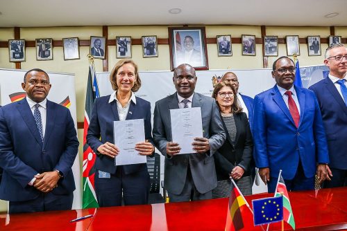 Treasury Cabinet Secretary John Mbadi during the signing of two major agreements aimed at strengthening Kenya’s renewable energy sector, alongside key European partners. PHOTO/@KeTreasury/X