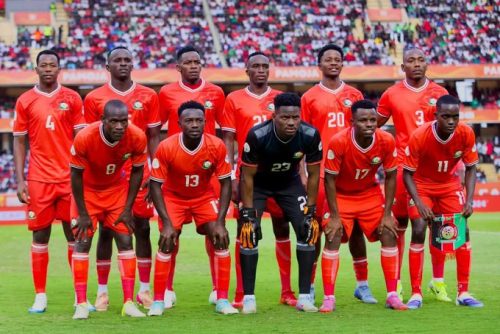 Harambee Stars squad during a past match. PHOTO/@OfficialGMFC/X