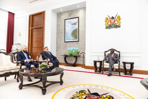 President Ruto with outgoing Ukrainian Ambassador Andril Pravednyk at State House on August 26, 2025. PHOTO/@WilliamsRuto/X