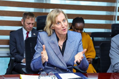Chargé d'Affaires Susan Burns at the National Treasury in Nairobi on Wednesday, August 27, 2025. PHOTO/@MOH_Kenya/X