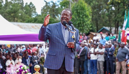 Prime CS Musalia Mudavadi during his address at Malava: PHOTO/@MusaliaMudavadi/X
