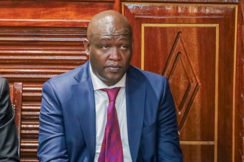 Kericho Governor Erick Mutai appearing before senate: PHOTO/facebook.com/ParliamentKE
