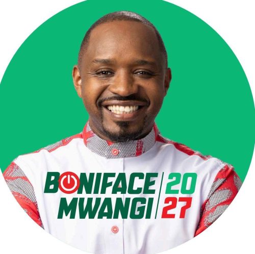 A photo of Boniface Mwangi during the launch of his plans to vie for presidency