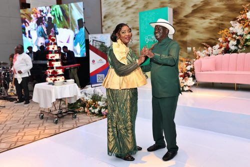 ODM party leader Raila Odinga dancing with his wife Idah Odinga during her last year's birthday party on Saturday, August 24, 2024. PHOTO/@A_S_Nassir/X
