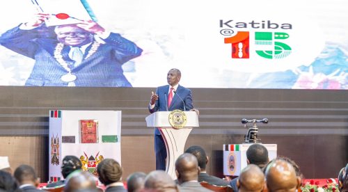 President William Ruto speaks during the commemoration of Katiba Day. PHOTO/@WilliamsRutoi/X