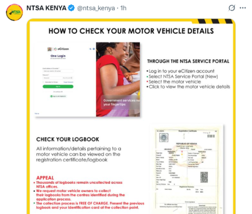 The X post by NTSA. PHOTO/Screengrab by People Daily Digital