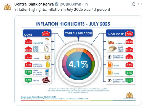 X post by the Central Bank of Kenya.
PHOTO/Screengrab by People Daily Digital