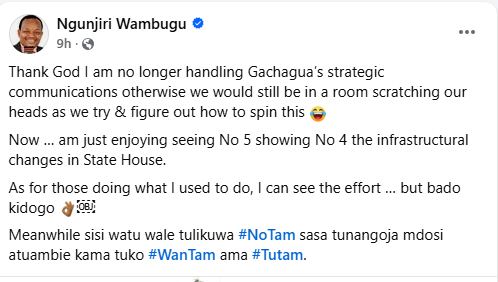 A post by Ngunjiri Wambugu. PHOTO//Screengrab by People Daily Digital/https://www.facebook.com/NyeriPolitician