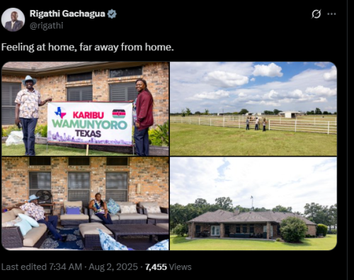 An image of a post by Gachagua. PHOTO/Screengrab by People Daily Digital from X by @rigathi