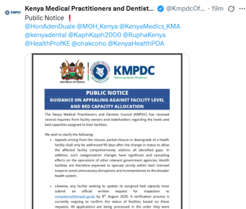 X post by @kmpdc. PHOTO/Screengrab by People Daily Digital