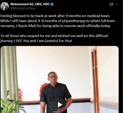 A post by Mohammed Ali. PHOTO//@MohaJichoPevu/X