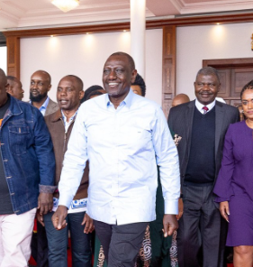 President William Ruto during the empowerment day at statehouse. PHOTO//Screengrab by People Daily Digital/https://www.facebook.com/photo/?fbid=3236872489784831&set=pcb.3236873566451390
