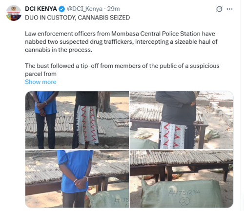X post by the DCI. PHOTO/Screengrab by People Daily Digital