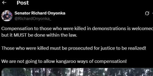 A post by Richard Onyonka. PHOTO//Screengrab by People Daily Digital from X by @RichardOnyonka_