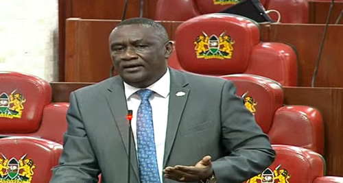 Matungulu MP Stephen Mule speaking during the second reading of the Births and Deaths Registration (Amendment) Bill (National Assembly Bill No. 37 of 2024) on Thursday, August 14, 2025. PHOTO/A screengrab by PD Digital/YouTube