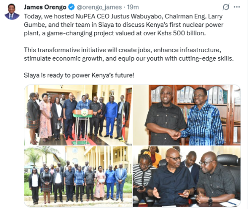 X post by James Orengo. PHOTO/Screengrab by People Daily Digital