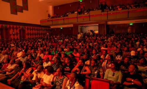Fans at the National Theatre watching a play on Saturday, August 30, 2025. PHOTO/@rigathi/X