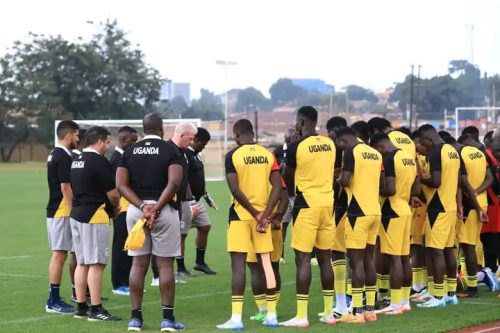 Uganda Cranes in camp for CHAN competitions. PHOTO/https://www.facebook.com/100064372465291/posts/pfbid02aKCuupeVN21SXqVmazw5r14oboJJ8YdzP6GPihARzGsqs341QuXGZXKUUXyuen9il/?app=fbl