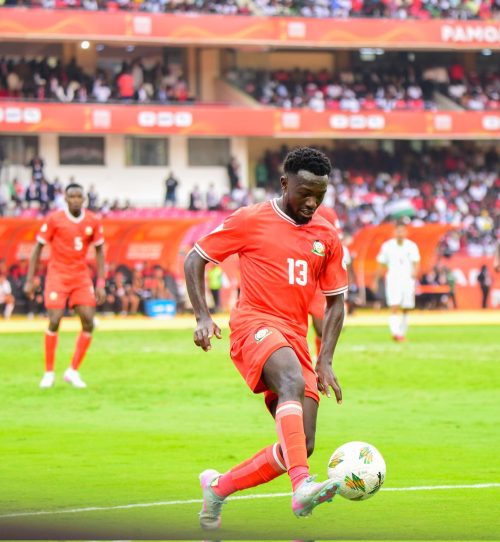 Harambee Stars' Lewis Bandi in action. PHOTO/@AFCLeopards/X.