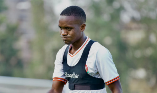 Harambee Stars midfielder Boniface Muchiri during a past practice session. PHOTO/@Harambee_Stars/X