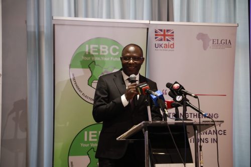 IEBC Chairperson Erastus Ethekon Edung addresses the media on Wednesday, August 6, 2025. PHOTO/People Digital