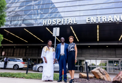 Dorcas Rigathi, Rigathi Gachagua, and Joanne Muturi during a visit to the Parklands Hospital in Dallas. PHOTO/@rigathi/X