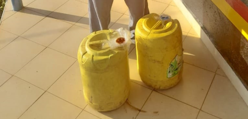 40 litres of illicit brew nabbed during the operation. PHOTO/@NPSOfficial_KE
