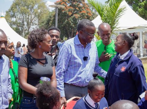 Former Chief Justice David Maraga interacting with the youth at an event. Photo/@dkmaraga/X.com
