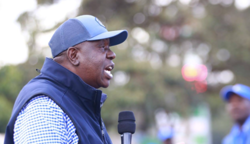 Former Interior Cabinet Secretary Fred Matiang'i addresses residents of Meru County on August 17, 2025. PHOTO/https://web.facebook.com/Senatornyambega.gisesa