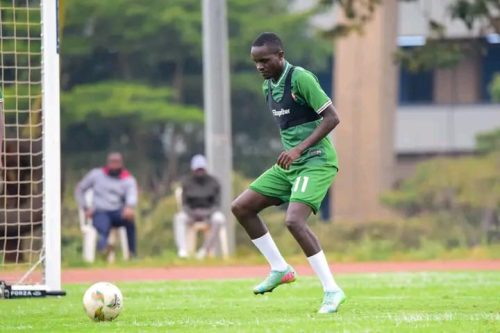 Harambee Stars assistant captain Boniface Muchiri in training. PHOTO/https://www.facebook.com/100047698485531/posts/pfbid0WhK7TkTdaVGVpWCRMSJciZoGCcqBgKNkERScB91PdDdD2MRQRvRxfUEDUxVZDxitl/?app=fbl