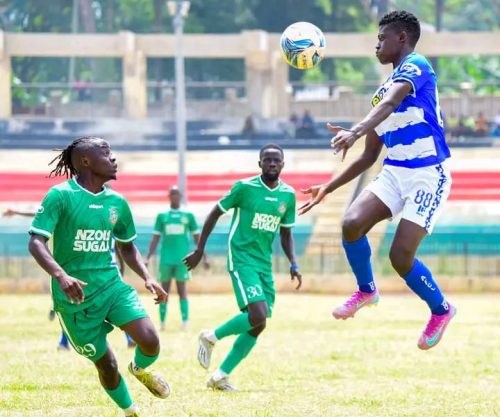 A recent exhibition football match at AFC Leopards Gala Awards between Leopards and  Nzoia Sugar FC Masinde Muliro Stadium in Bungoma. PHOTO/https://www.facebook.com/100063695830994/posts/pfbid0RnV7GxbbHFN7cEXVpLEkEv2hWg3t5tqbfUqmKmvWZ38r4AWQeucUPs3nKtiBZmLSl/?app=fbl