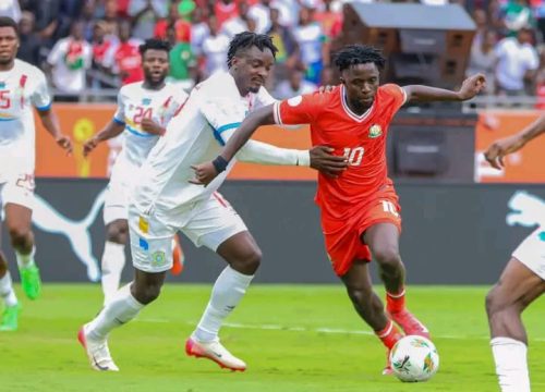 Austine Odhiambo scored the all important goal for Harambee Stars at Kasarani Stadium on Sunday. PHOTO/Harambee Stars/Facebook/https://www.facebook.com/100063913291982/posts/pfbid0ZvGnzV3yqXRV8zSEouytZ52ELPokTm6aAN6kWSqzey11zdSjDgEe4ZhvpuAQBSbyl/?app=fbl